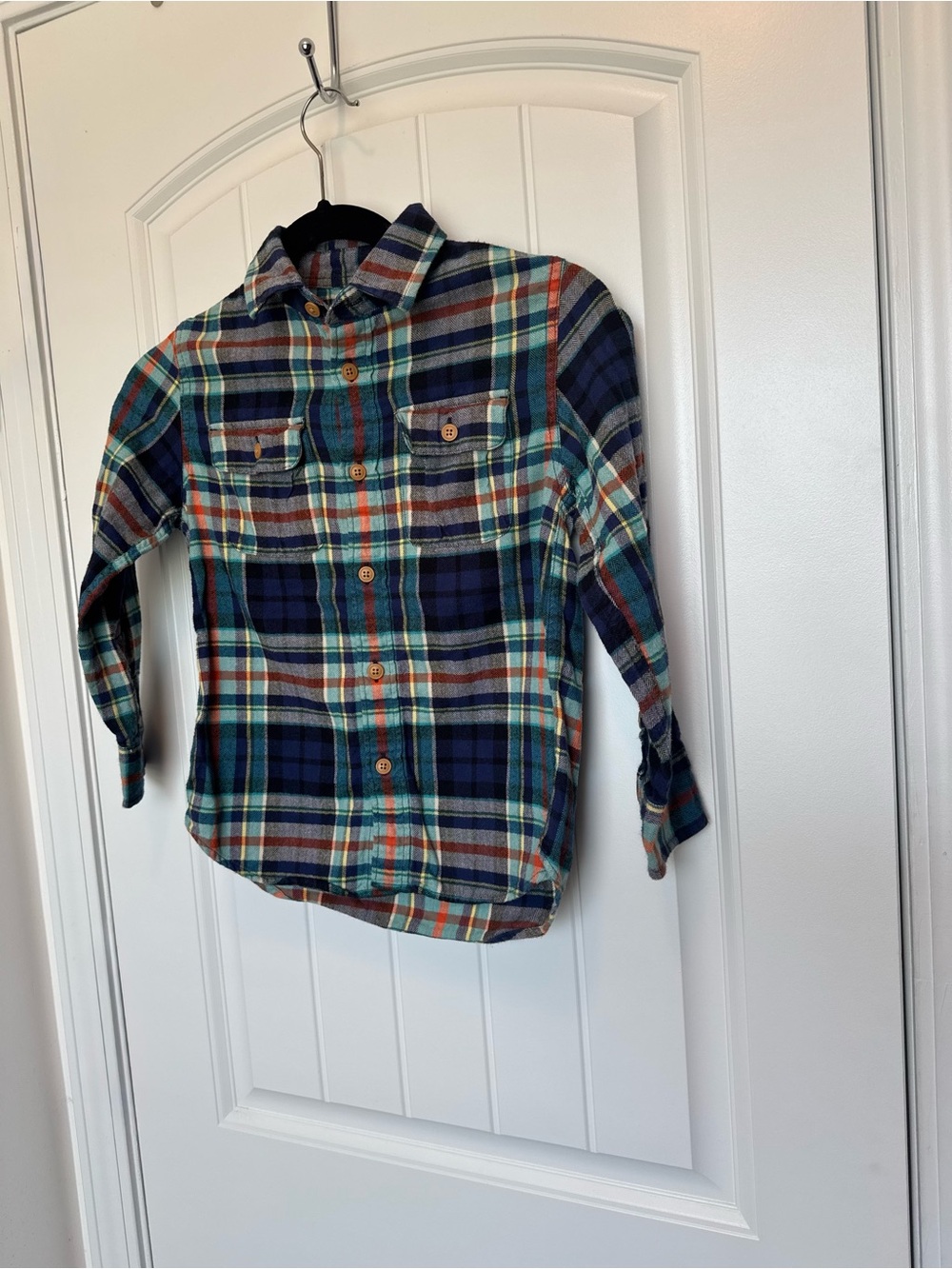 J.Crew Crewcuts Boys 6-7 Plaid Flannel Button Down Shirt 100% Cotton
